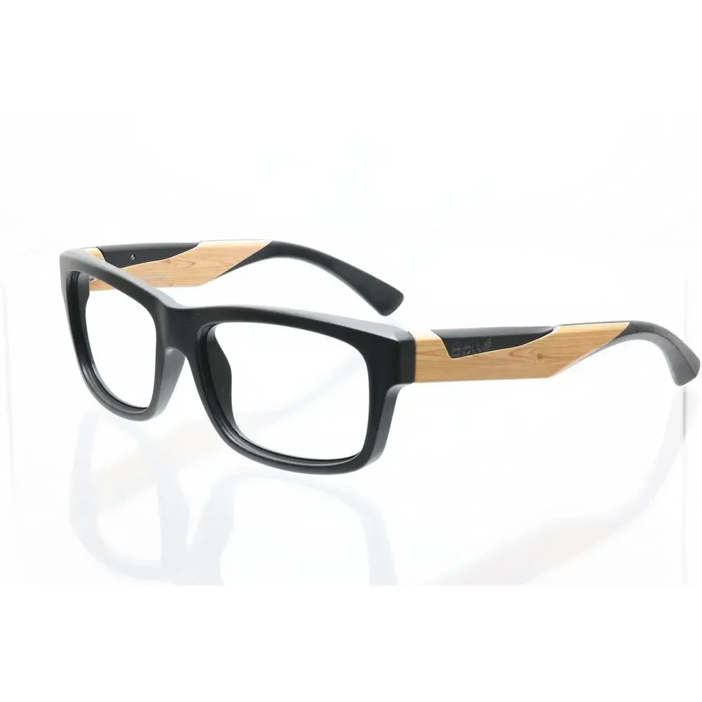 Bollé Jude 12225 Black/Wood Grain Sunglass / Eyeglass FRAMES ONLY - VERY GOOD